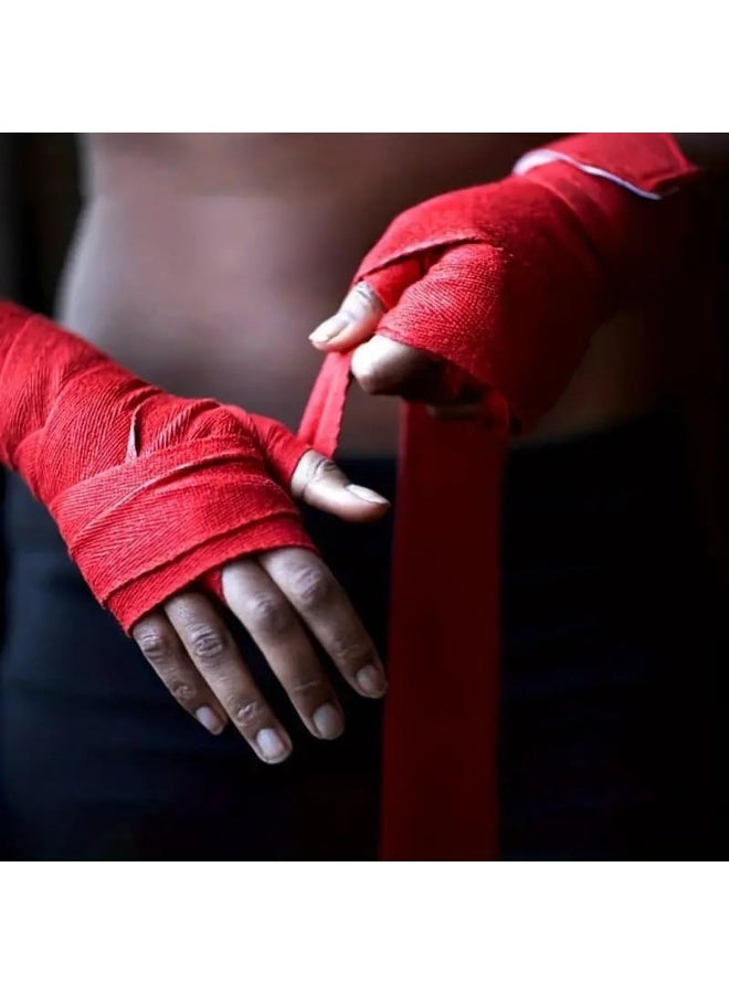 ضمادات اليد للملاكمة من لايت فايتر، ضمادات يد شبه مرنة متعددة الأطوال مع حلقة للإبهام، ضمادات يد مرنة رائعة للرجال والنساء (عبوة من قطعتين) - Image 2